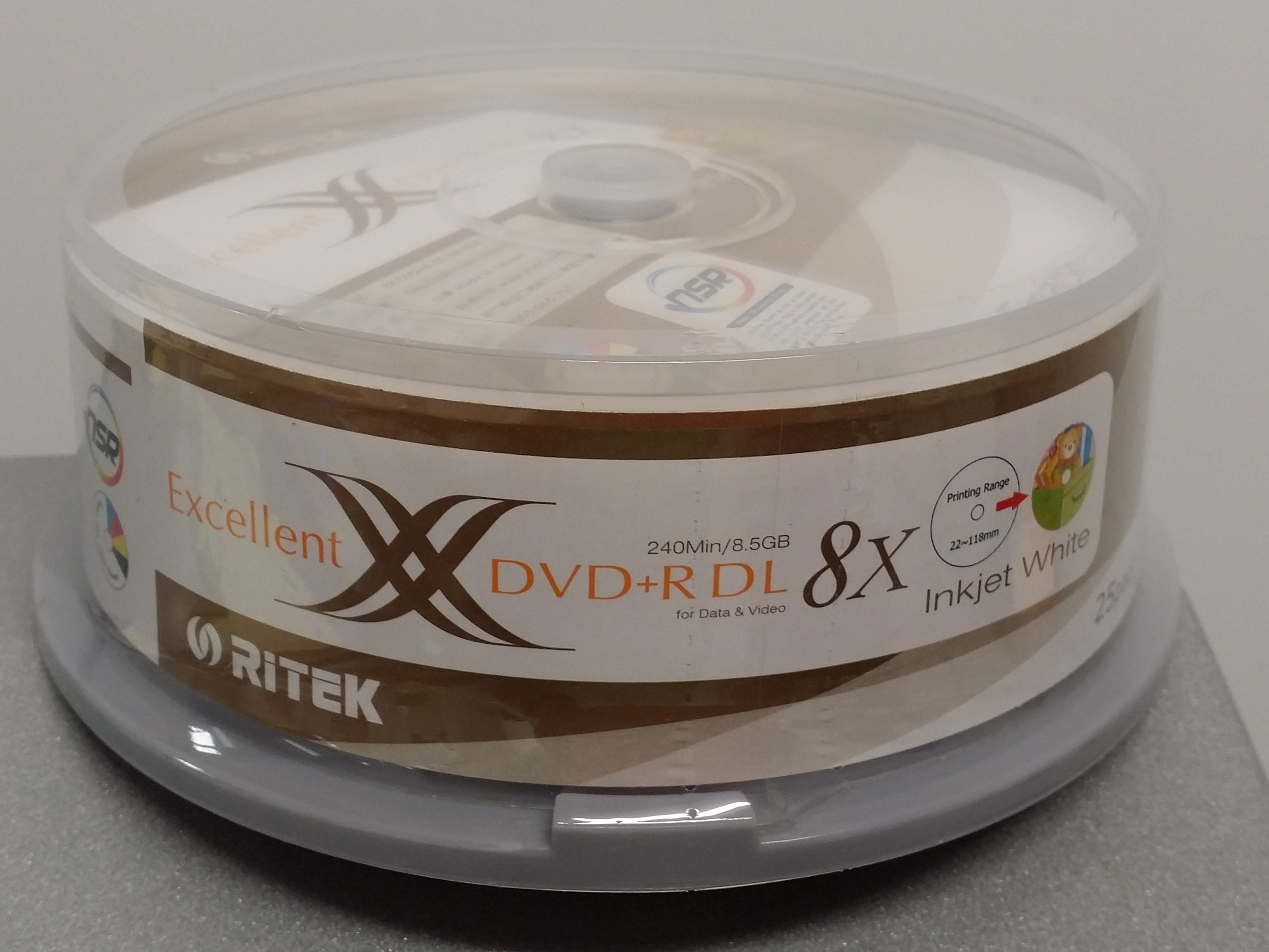 DVD+R 8x Dual Layer Ritek (25 disc pack) 